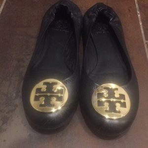 Tory Burch Reva Black Flats